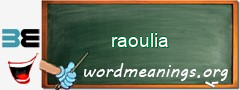 WordMeaning blackboard for raoulia